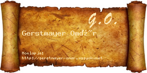 Gerstmayer Omár névjegykártya